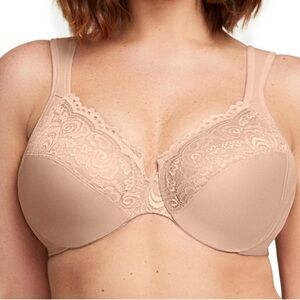 GLAMORISE full bust 42G Low Cut WonderWire Lace Underwire Bra style 1240 NWT
